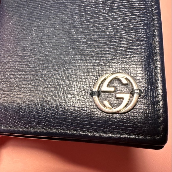 GUCCI Bifold Wallet Vintage Navy Blue - Picture 3 of 17